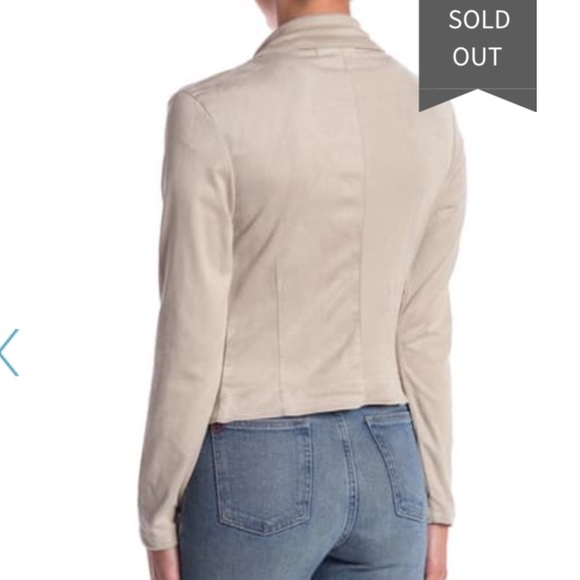 Romeo Juliet Drape Collar Faux Suede Blush Jacket - Picture 3 of 9